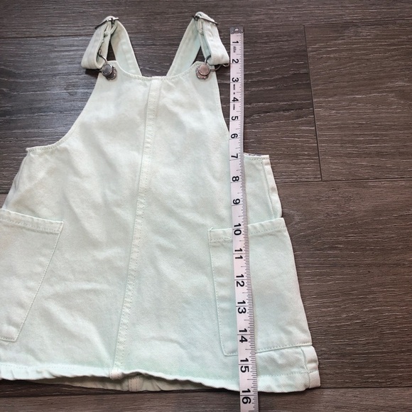 Zara Kids Light Blue Denim Overall Dress Baby Girl Size 18-24 Months - Picture 4 of 7